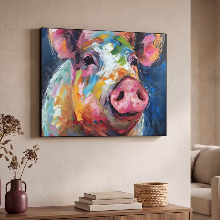 Art Frame - Varken - Olieverf - Dieren - Kunst — 7