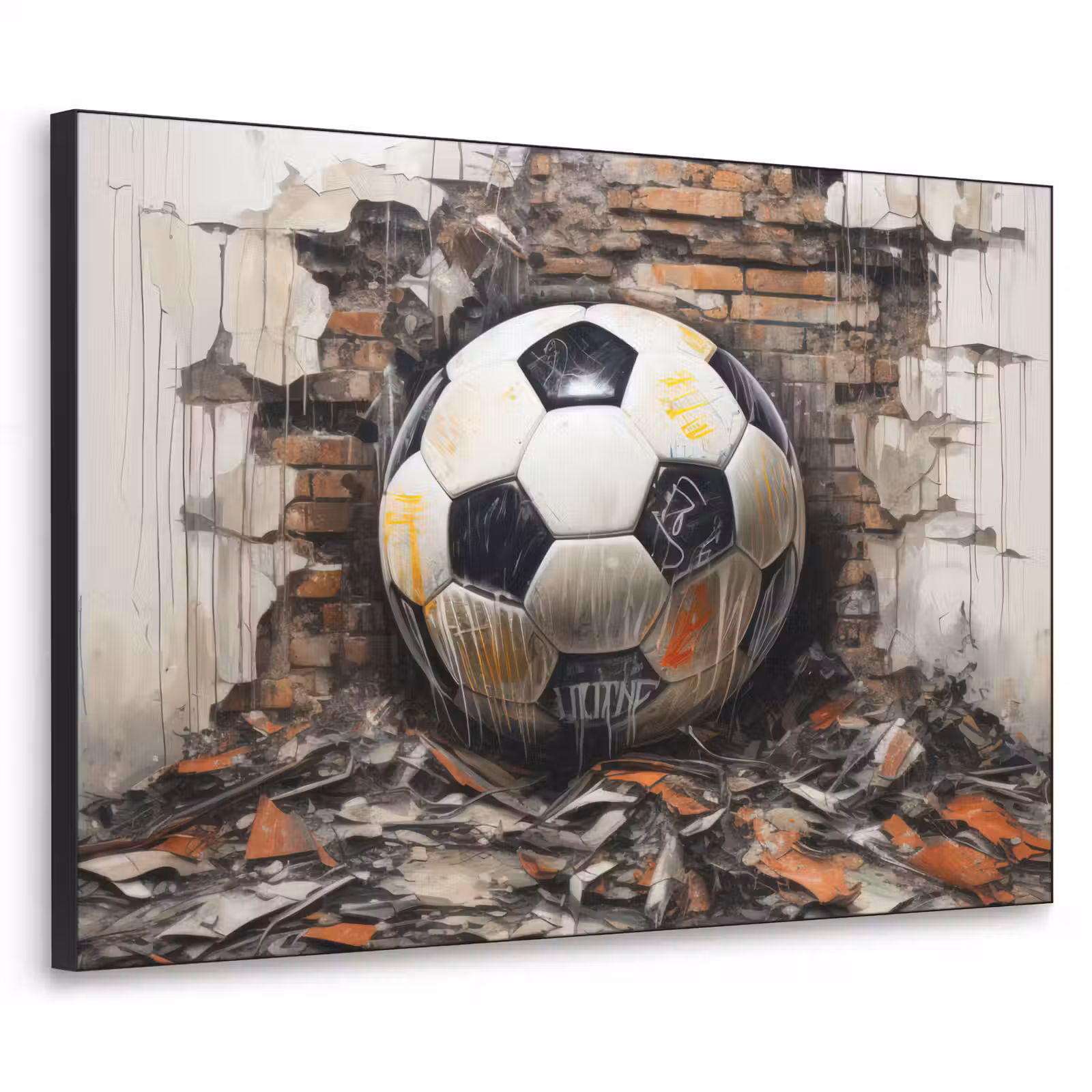 Art Frame - Voetbal - Muur - Zwart - Wit — 1