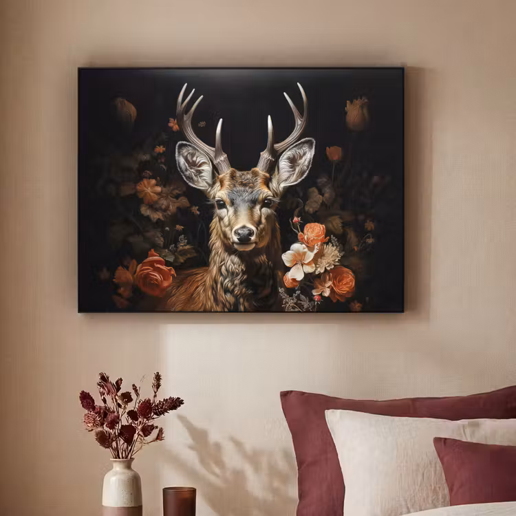 Art Frame - Hert - Dier - Bloemen - Natuur - Botanisch — 3