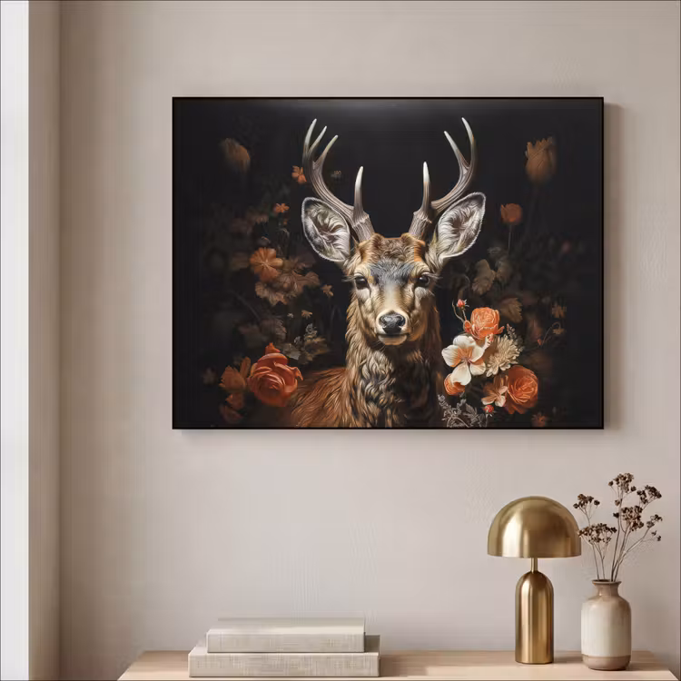 Art Frame - Hert - Dier - Bloemen - Natuur - Botanisch — 5