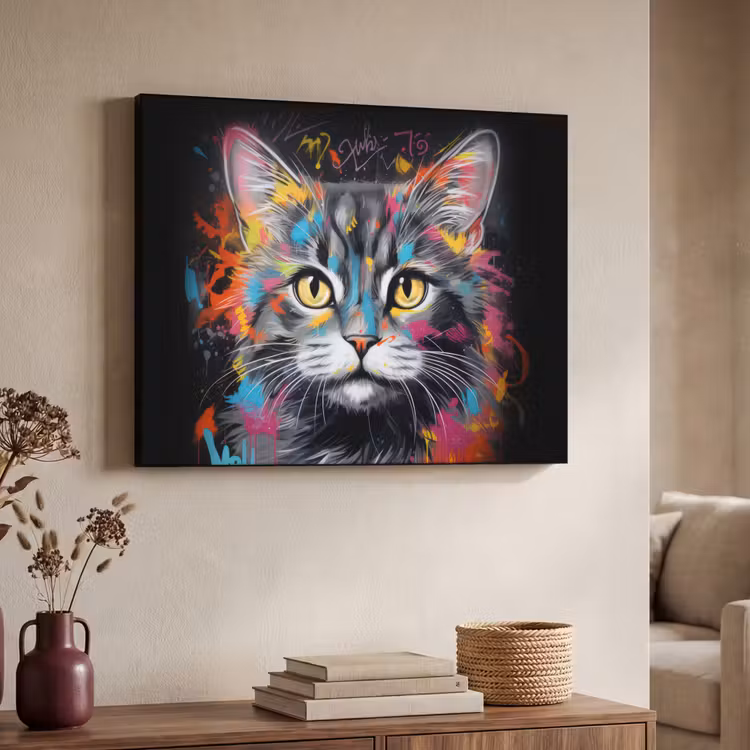 Art Frame - Kat - Graffiti - Dieren - Kleuren - Grijs — 7