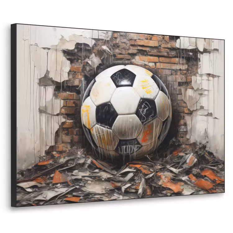 Art Frame - Voetbal - Muur - Zwart - Wit — 1