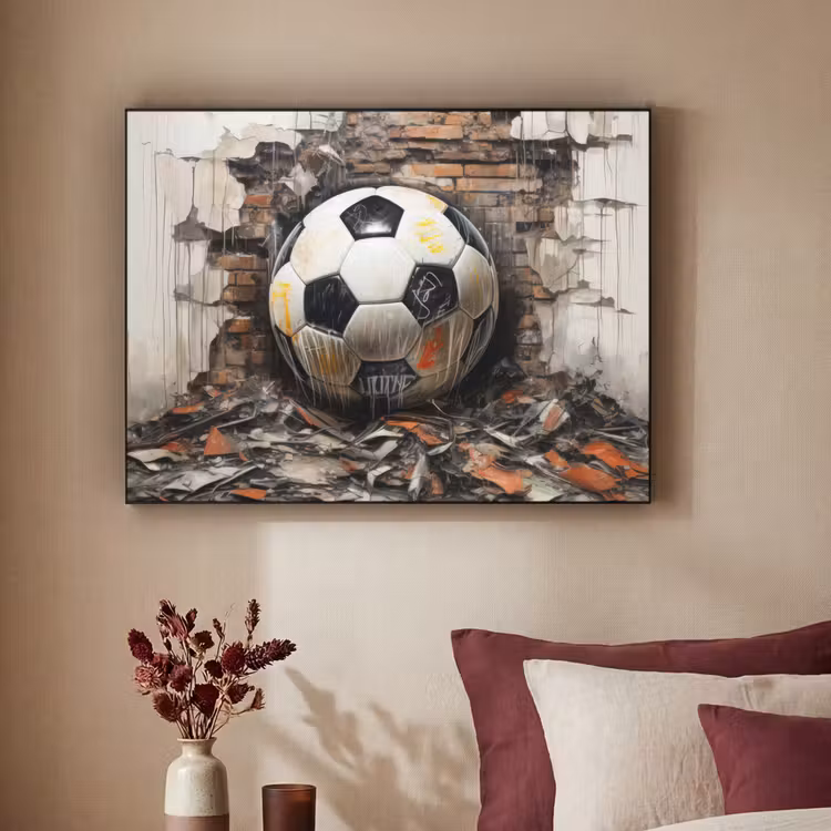 Art Frame - Voetbal - Muur - Zwart - Wit — 3