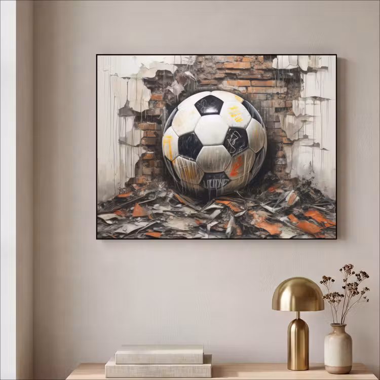 Art Frame - Voetbal - Muur - Zwart - Wit — 5