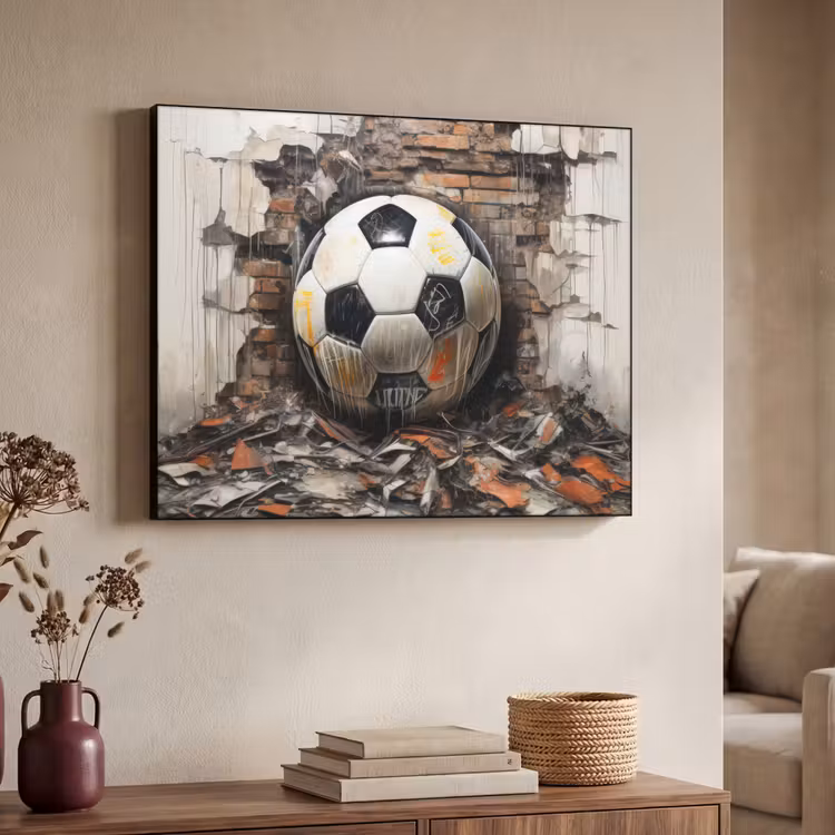 Art Frame - Voetbal - Muur - Zwart - Wit — 7