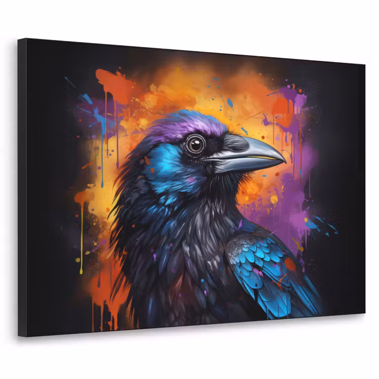 Art Frame - Vogel - Kraai - Graffiti - Zwart - Dieren — 1