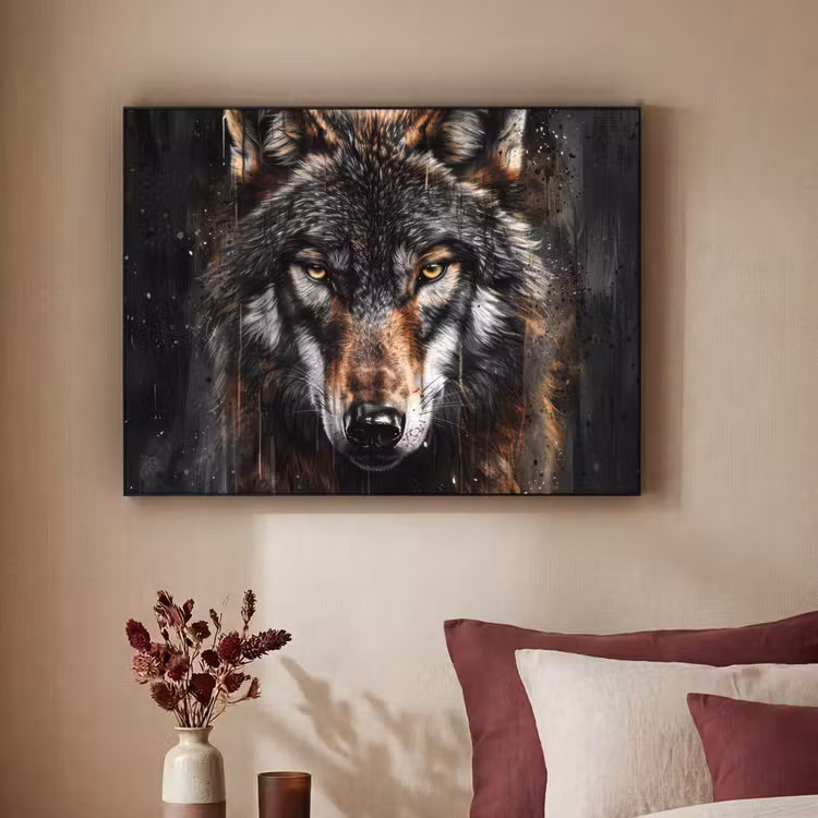 Art Frame - Dieren - Wolf - Portret - Zwart - Bruin — 3