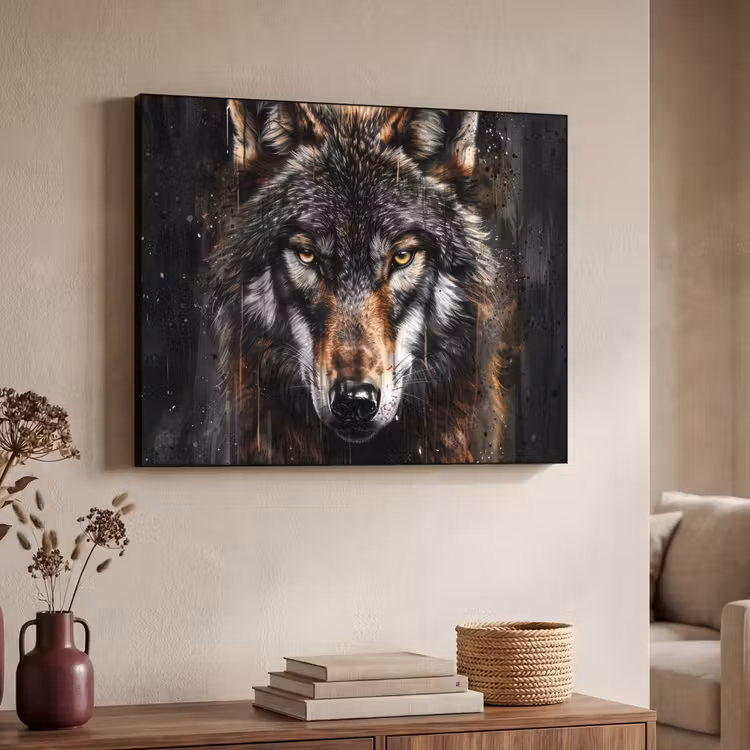 Art Frame - Dieren - Wolf - Portret - Zwart - Bruin — 7