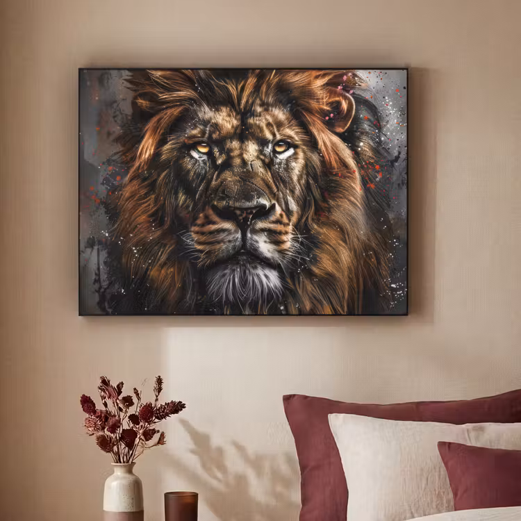 Art Frame - Leeuw - Dieren - Portret - Zwart - Luxe — 3