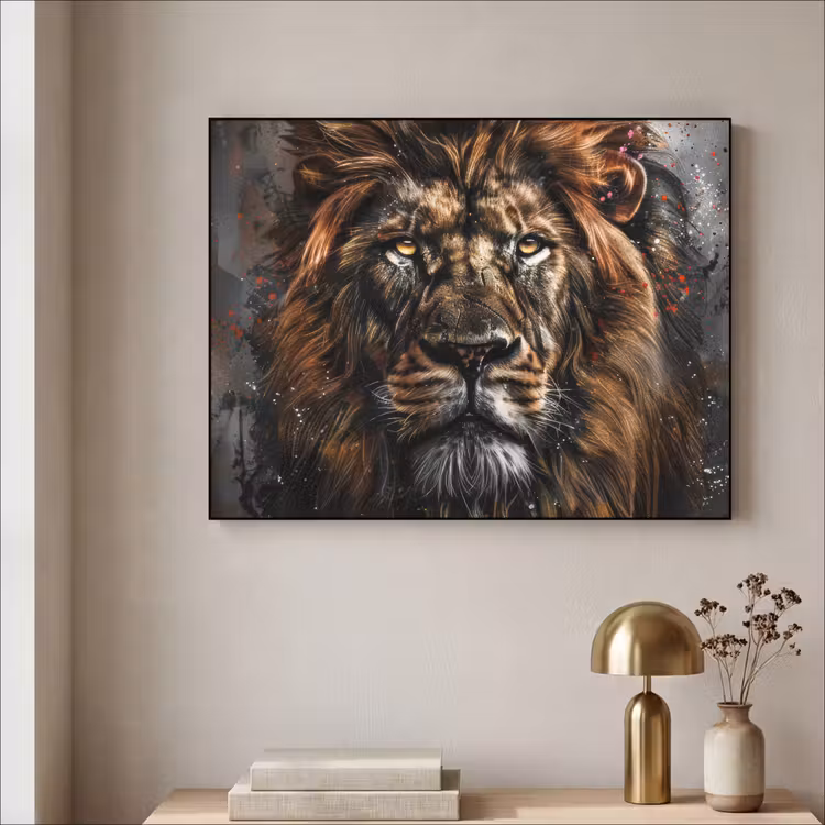 Art Frame - Leeuw - Dieren - Portret - Zwart - Luxe — 5