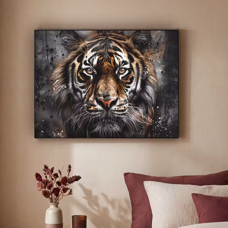 Art Frame - Tijger - Dieren - Portret - Luxe - Zwart — 3