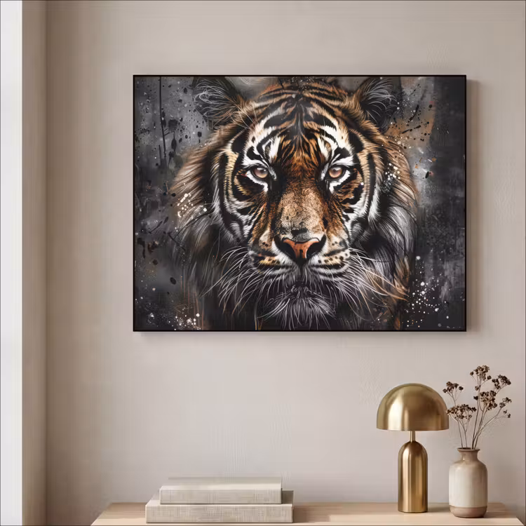 Art Frame - Tijger - Dieren - Portret - Luxe - Zwart — 5