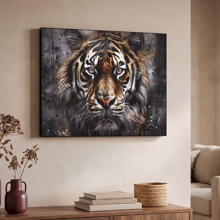 Art Frame - Tijger - Dieren - Portret - Luxe - Zwart — 7