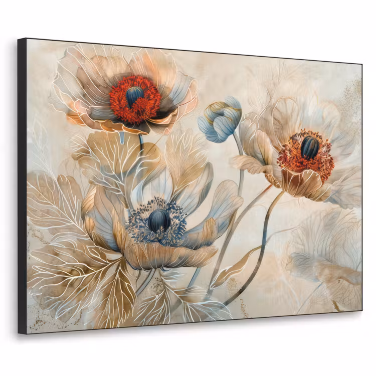 Art Frame - Bloemen - Beige - Modern - Illustratie — 1