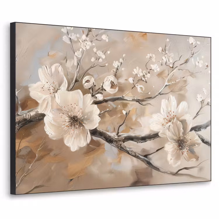 Art Frame - Bloemen - Natuur - Wit - Bloesem - Abstract — 1