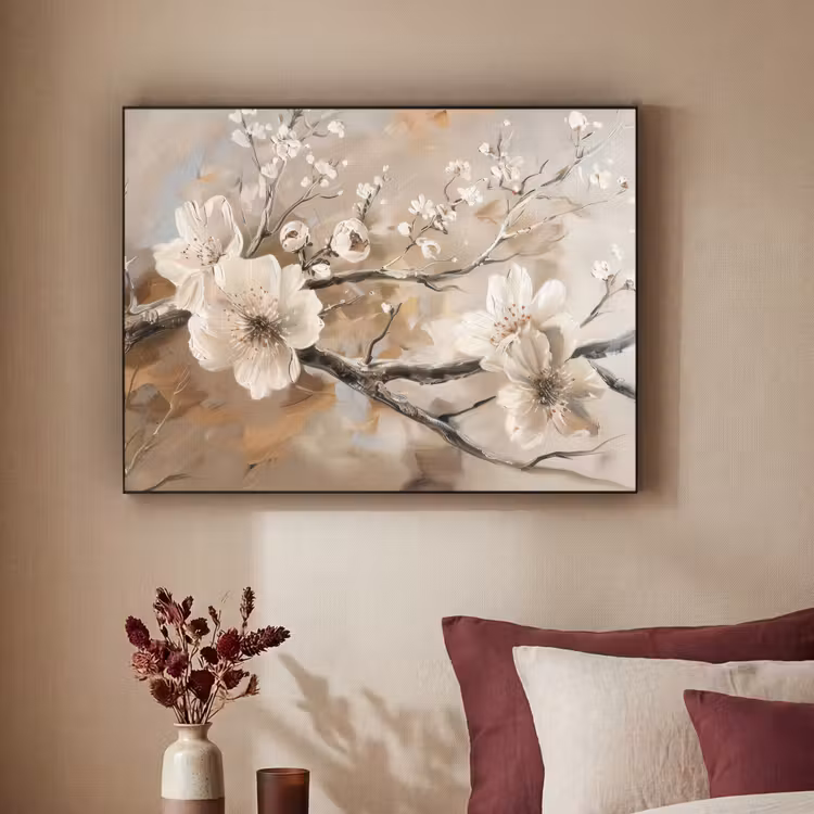 Art Frame - Bloemen - Natuur - Wit - Bloesem - Abstract — 3