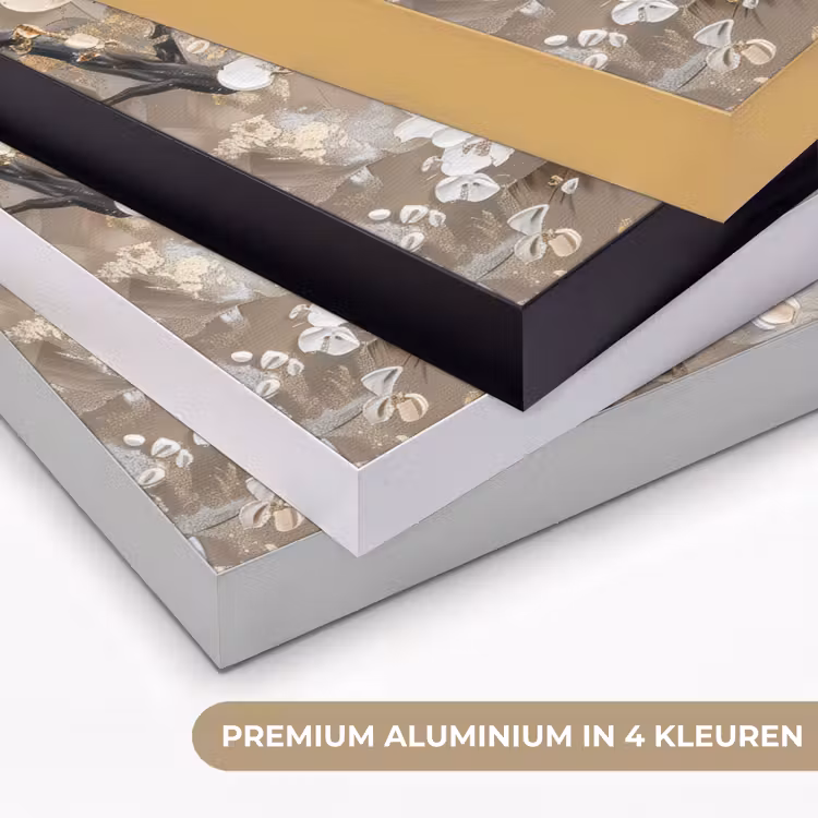 Art Frame - Bloemen - Wit - Goud - Beige - Luxe — 2