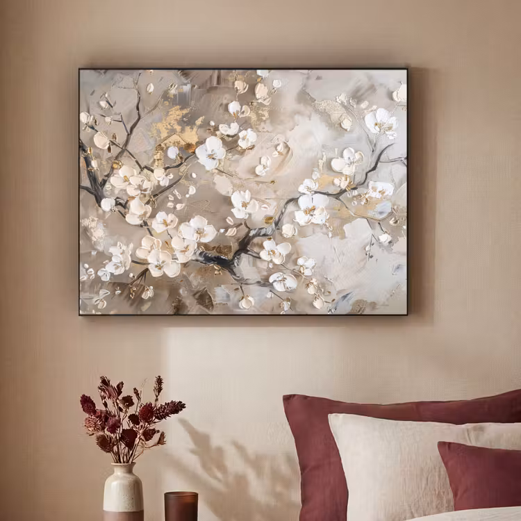 Art Frame - Bloemen - Wit - Goud - Beige - Luxe — 3