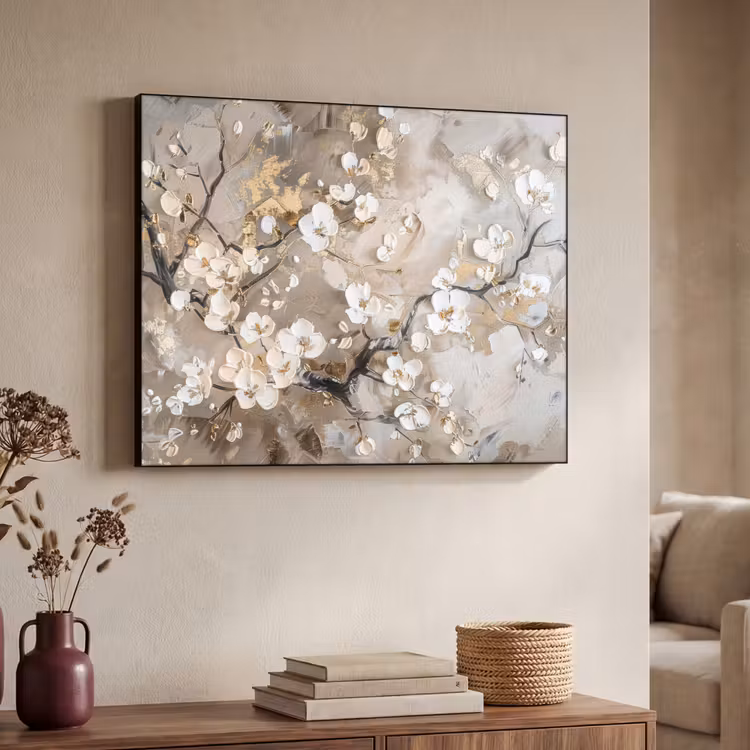 Art Frame - Bloemen - Wit - Goud - Beige - Luxe — 7