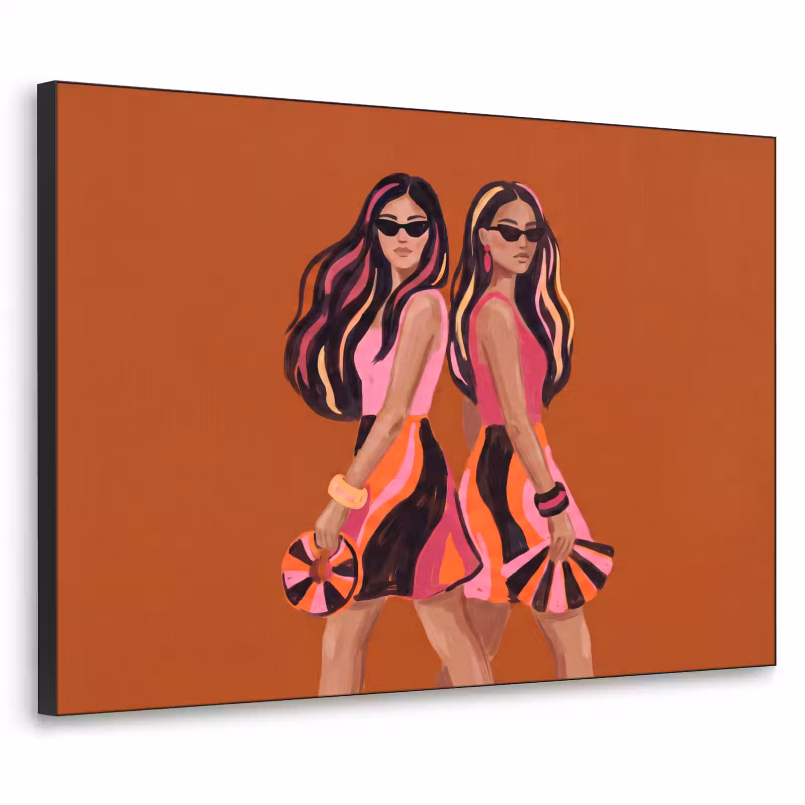 Art Frame - Mensen - Duo - Mode - Illustratie - Kleurrijk — 1