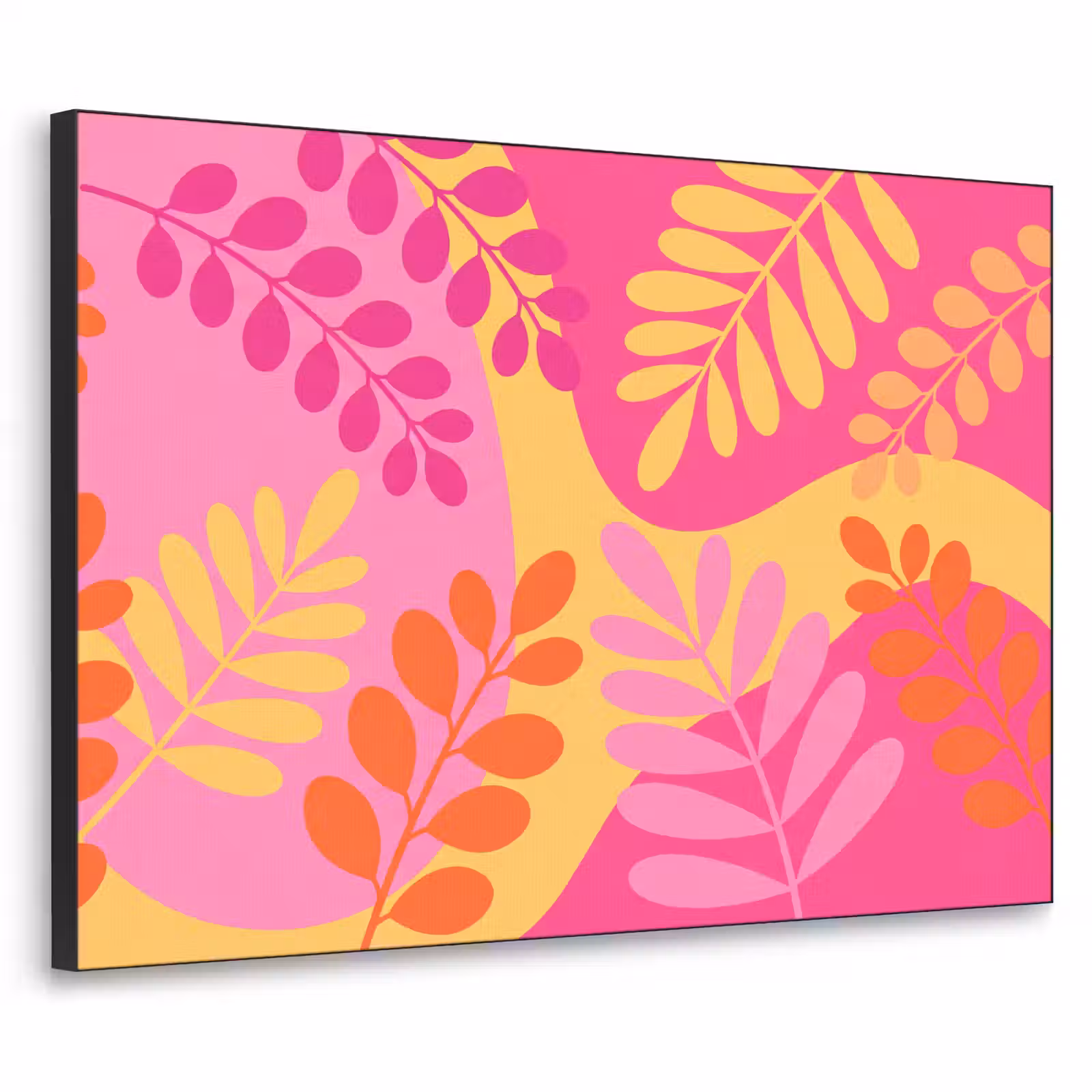 Art Frame - Natuur - Bladeren - Abstract - Roze - Geel — 1