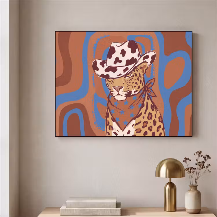 Art Frame - Dieren - Cowboyhoed - Modern - Illustratie - Bruin — 5