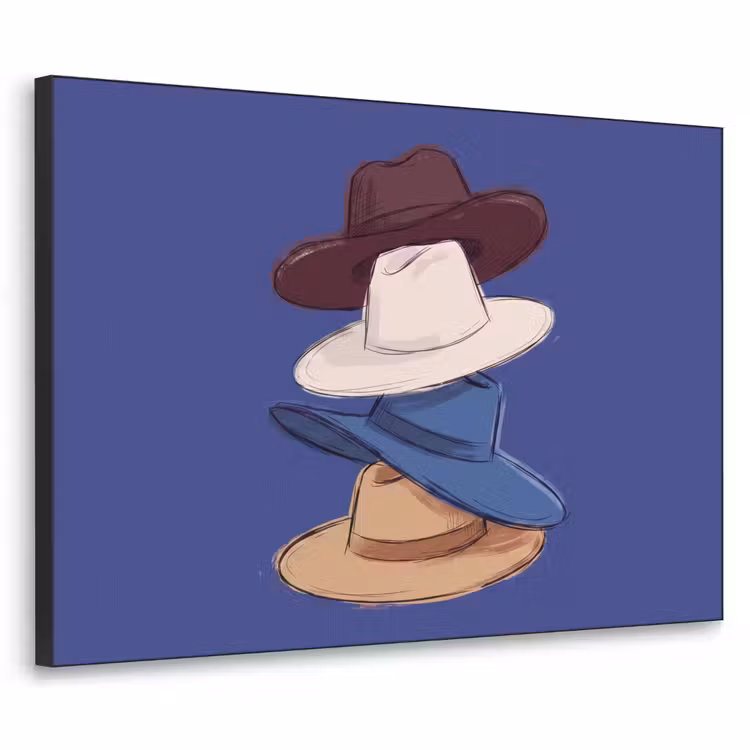 Art Frame - Hoeden - Gestapeld - Mode - Kleurrijk - Illustratie — 1