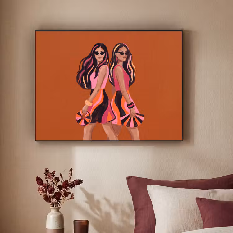 Art Frame - Mensen - Duo - Mode - Illustratie - Kleurrijk — 3