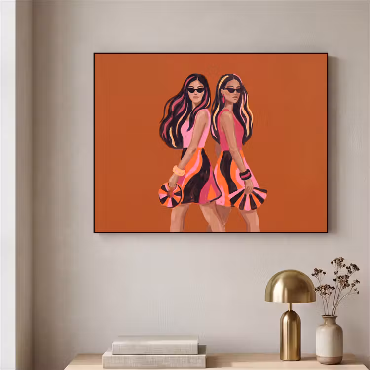 Art Frame - Mensen - Duo - Mode - Illustratie - Kleurrijk — 5