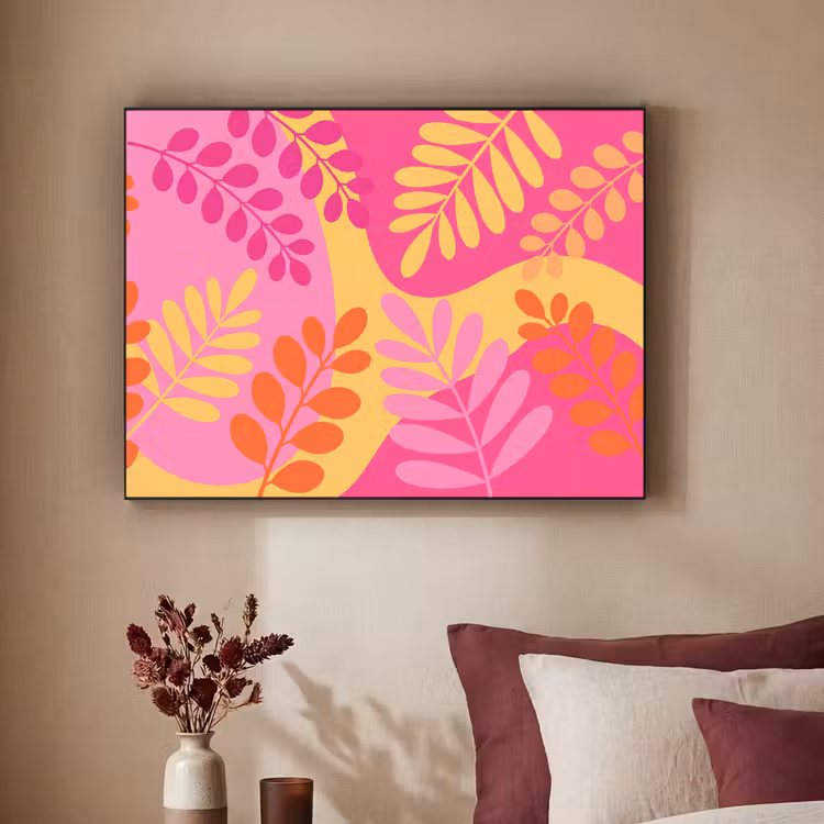 Art Frame - Natuur - Bladeren - Abstract - Roze - Geel — 3