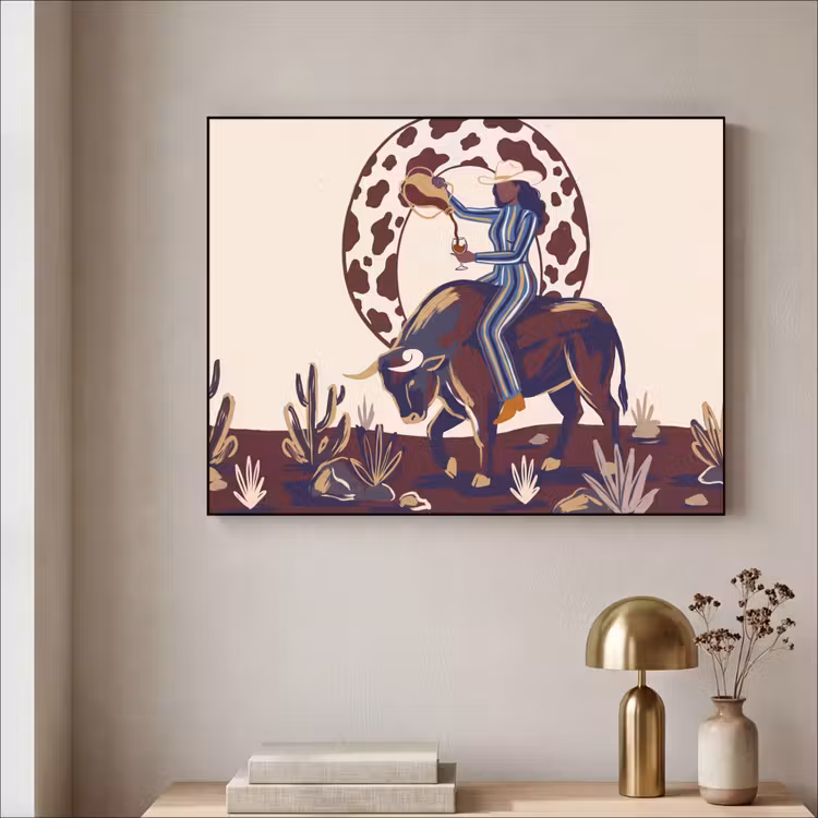 Art Frame - Mensen - Dieren - Cowboy - Abstract - Kleurrijk — 5