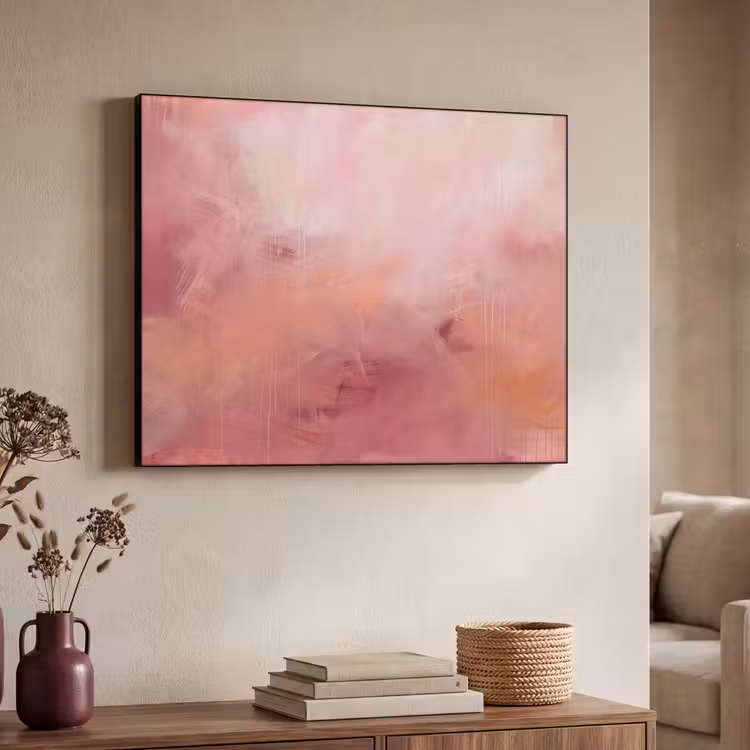 Art Frame - Abstracte Verfstreken Oudroze — 7