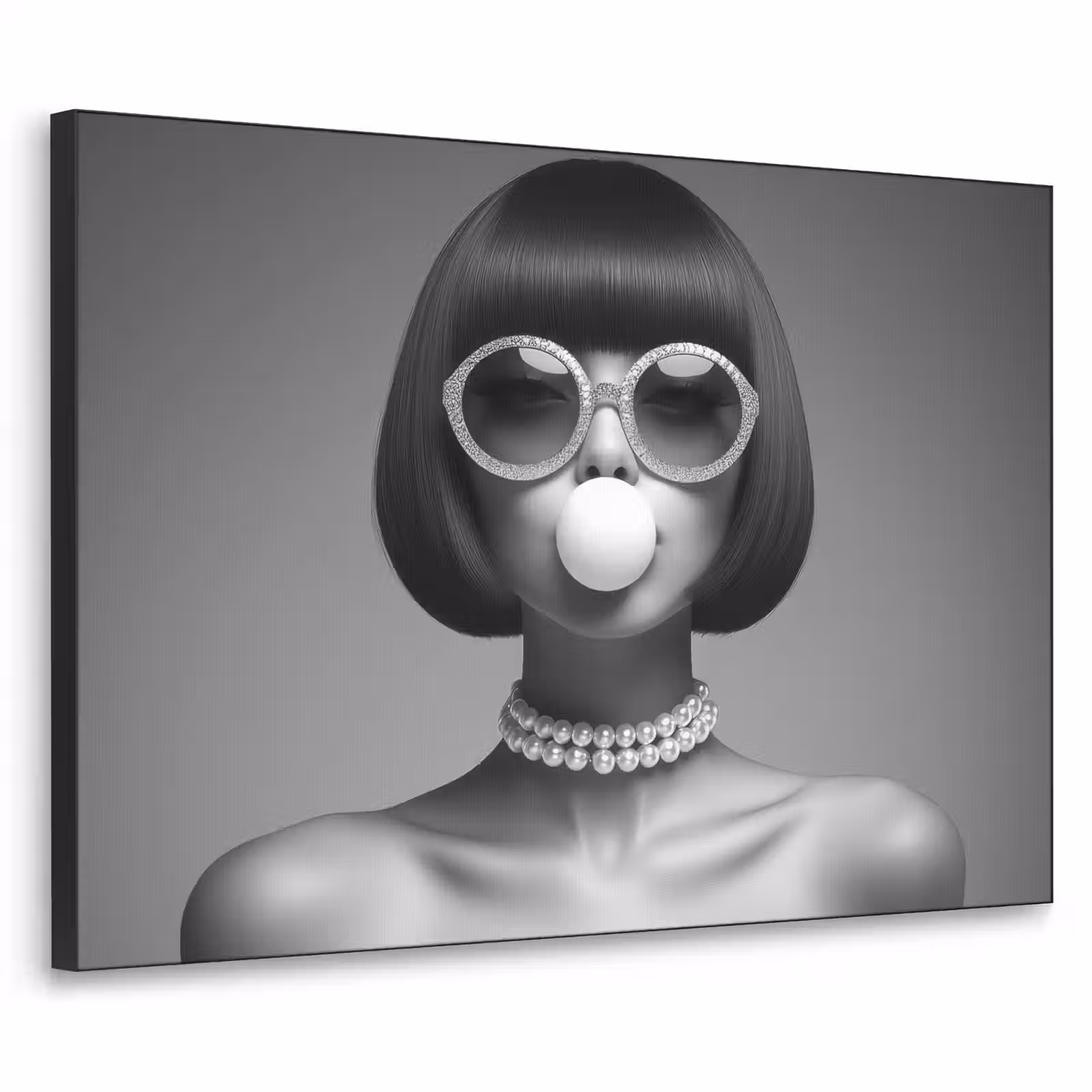 Art Frame - Vrouw - Zwart Wit - Ketting - Zonnebril — 1