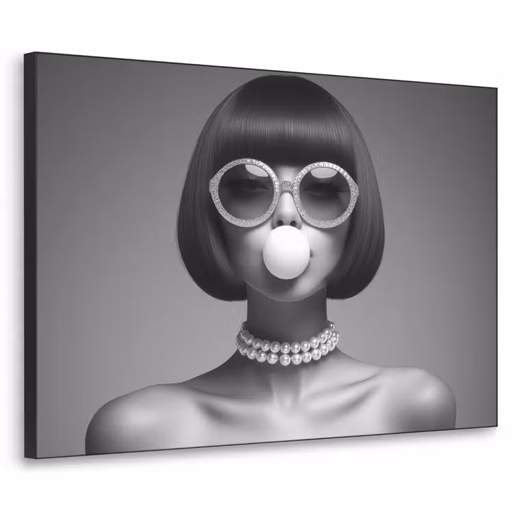 Art Frame - Vrouw - Zwart Wit - Ketting - Zonnebril — 1