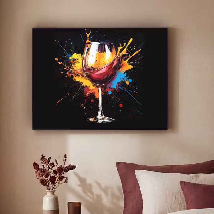 Art Frame - Wijn - Glas - Graffiti - Borrel - Rood - Verf — 3