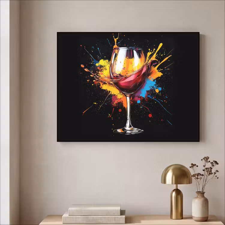 Art Frame - Wijn - Glas - Graffiti - Borrel - Rood - Verf — 5