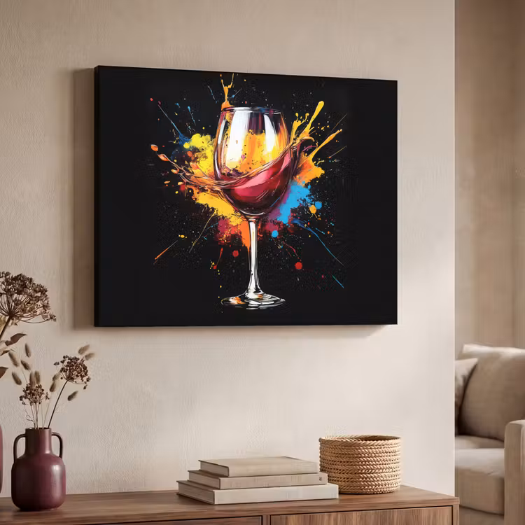 Art Frame - Wijn - Glas - Graffiti - Borrel - Rood - Verf — 7