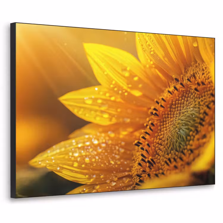 Art Frame - Zonnebloem - Dauwdruppels - Geel - Zonlicht — 1