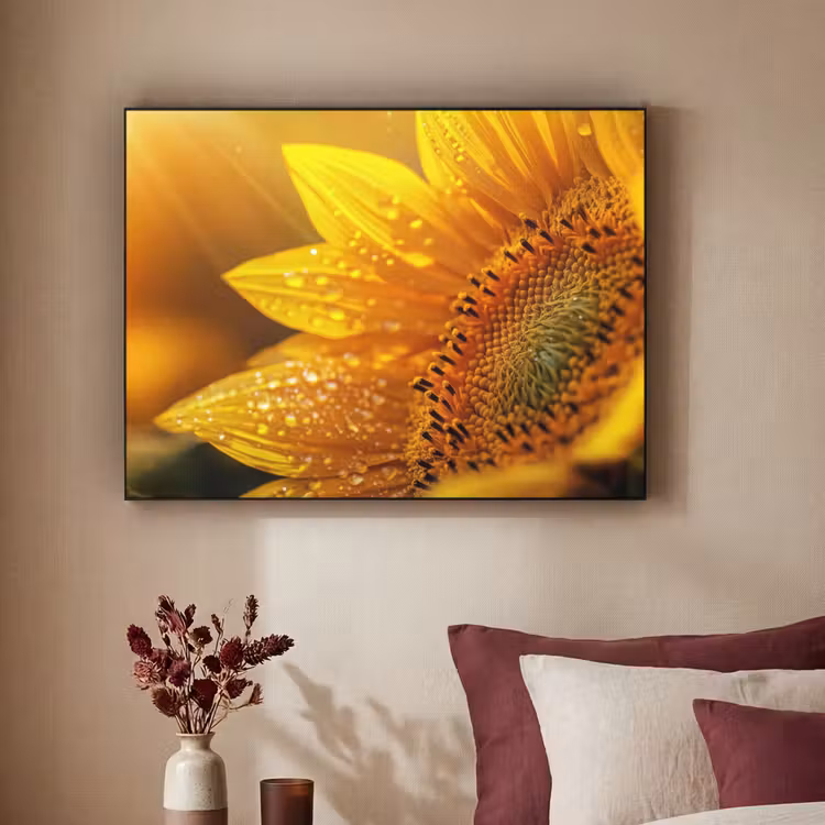 Art Frame - Zonnebloem - Dauwdruppels - Geel - Zonlicht — 3