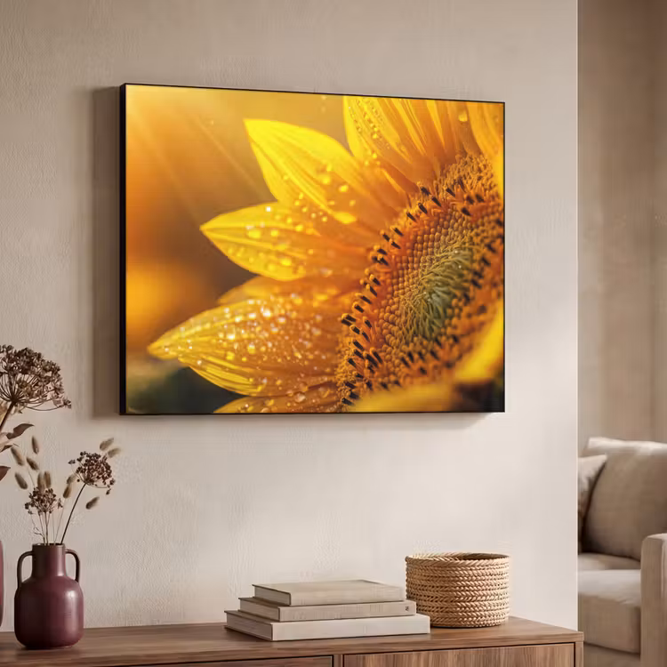 Art Frame - Zonnebloem - Dauwdruppels - Geel - Zonlicht — 7