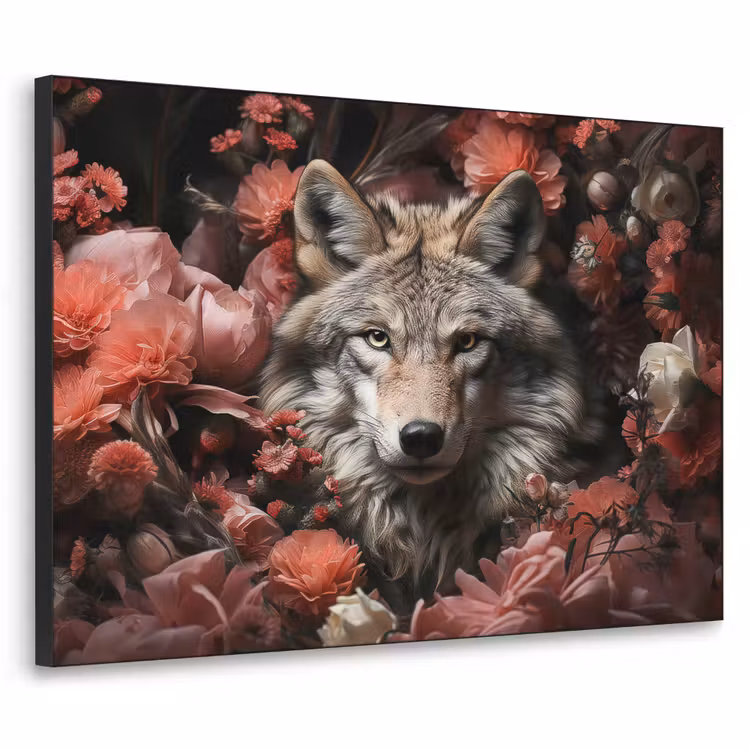Art Frame - Wolf - Dier - Bloemen - Botanisch - Natuur - Fantasie — 1