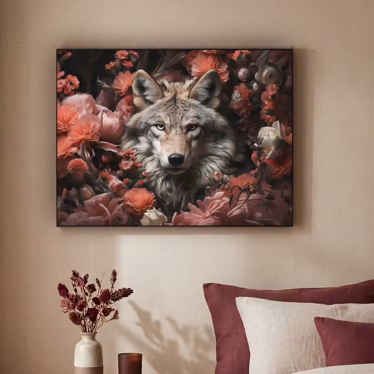 Art Frame - Wolf - Dier - Bloemen - Botanisch - Natuur - Fantasie — 3