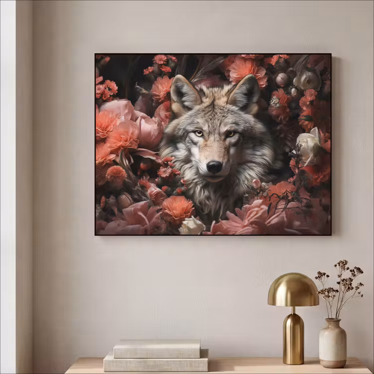 Art Frame - Wolf - Dier - Bloemen - Botanisch - Natuur - Fantasie — 5