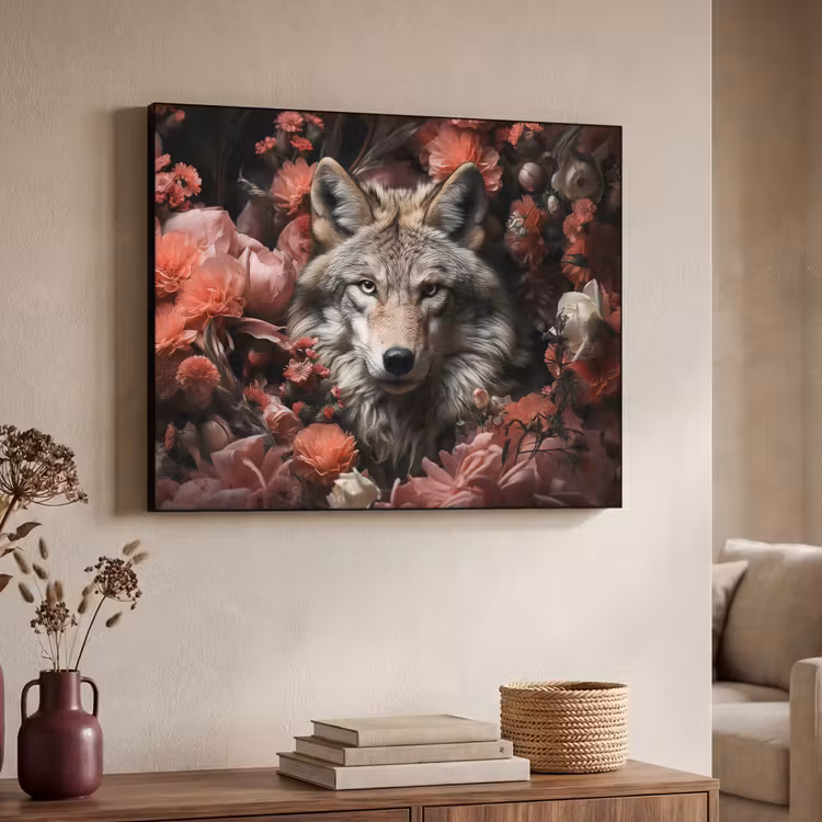 Art Frame - Wolf - Dier - Bloemen - Botanisch - Natuur - Fantasie — 7