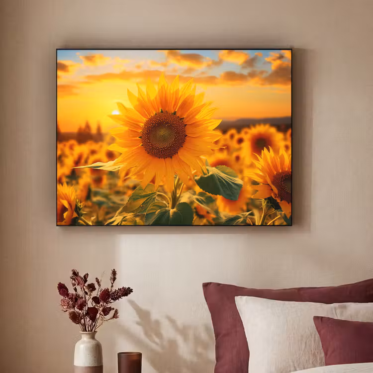 Art Frame - Zonnebloem - Bloemen - Geel - Bloemenveld met zonnebloemen — 3