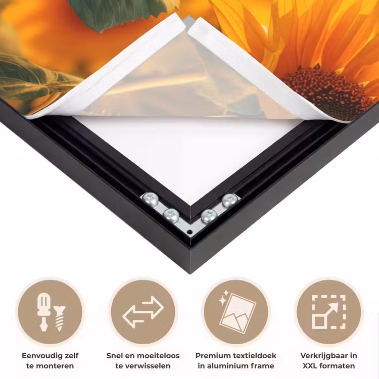 Art Frame - Zonnebloem - Bloemen - Geel - Bloemenveld met zonnebloemen — 4