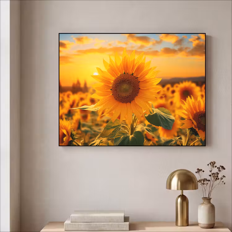Art Frame - Zonnebloem - Bloemen - Geel - Bloemenveld met zonnebloemen — 5