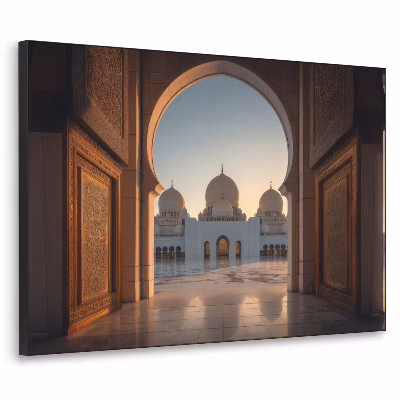 Art Frame - Zonsopkomst - Witte koepels - Plein - Moskee — 1