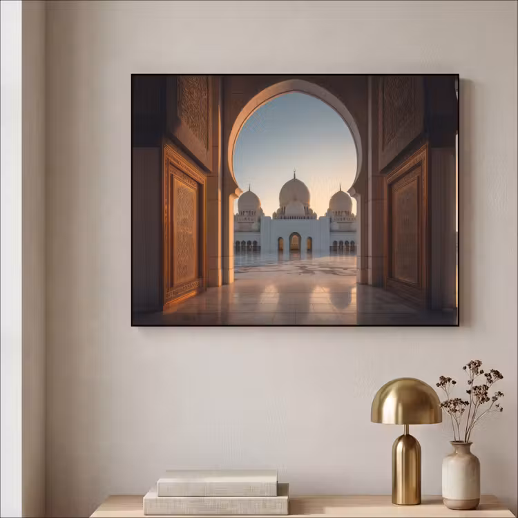 Art Frame - Zonsopkomst - Witte koepels - Plein - Moskee — 5