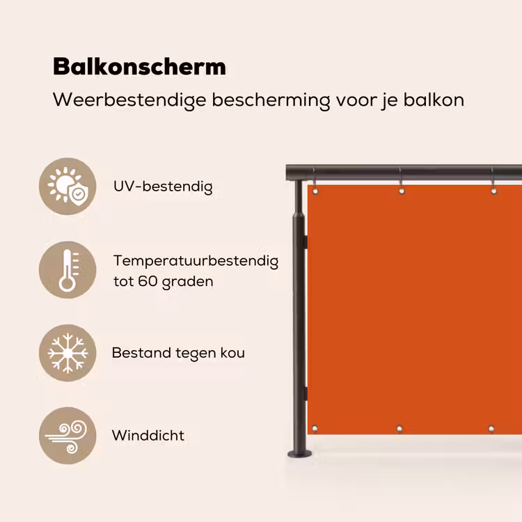 Balkonscherm - Sienna - Aarde - Kleuren - Effen — 3